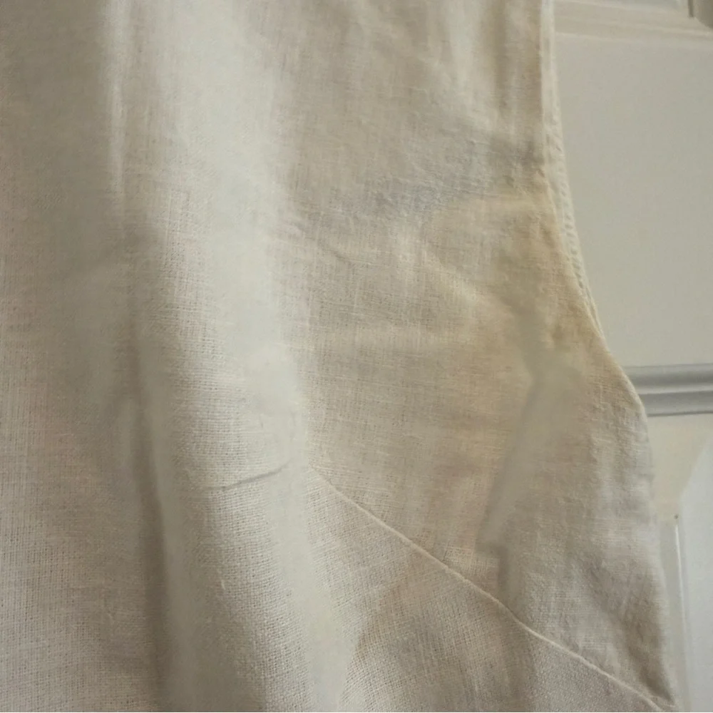 Abercrombie & Fitch White Sleeveless Linen Top - Picture 2 of 6